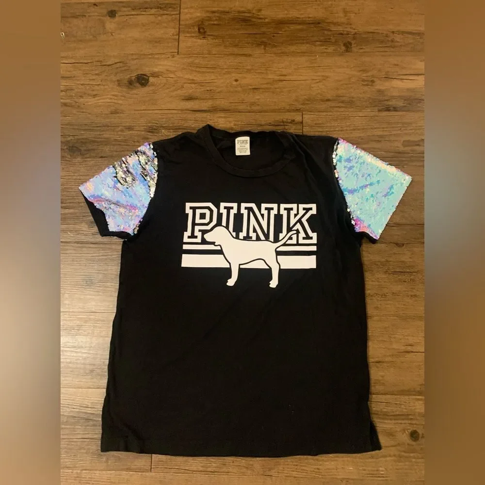 PINK VS MERMAID BLING TSHIRT / YOGA LEGGINGS OUTFIT M